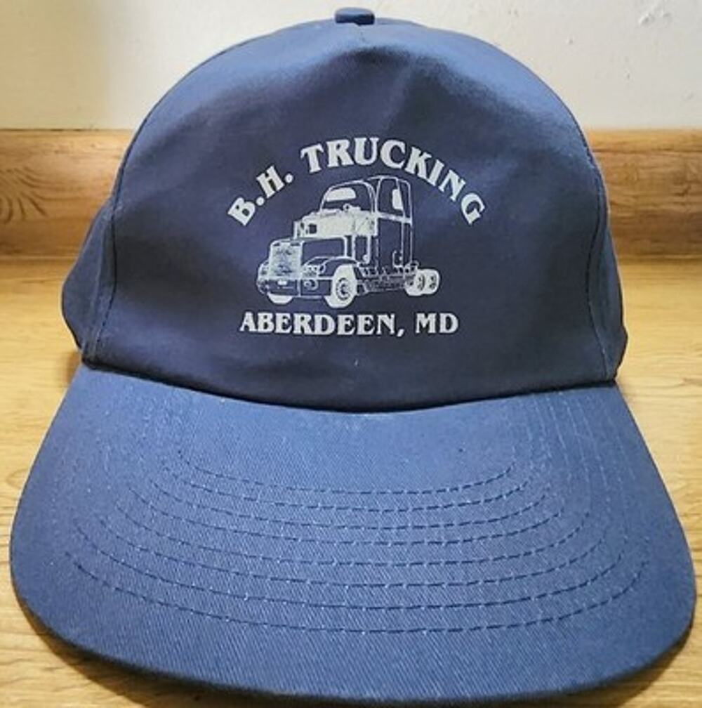 V. Sport B.H. Trucking Aberdeen MD Semi Truck Baseball Cap Snapback Hat Navy
